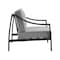 Armen Living Mongo 4 Piece Outdoor Patio Furniture Set in Black Aluminum with Gray Cushions 840254332423 - alternate 2